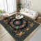 GthreeD Teppich Wohnzimmer Waschbarer 160x230 cm-Boho Kurzflor Teppich Großer Schlafzimmer-Orientalischer Vintage Weich rutschfest Design für Schlafzimmer,Esszimmer,Küchen,Blumen-Schwarz