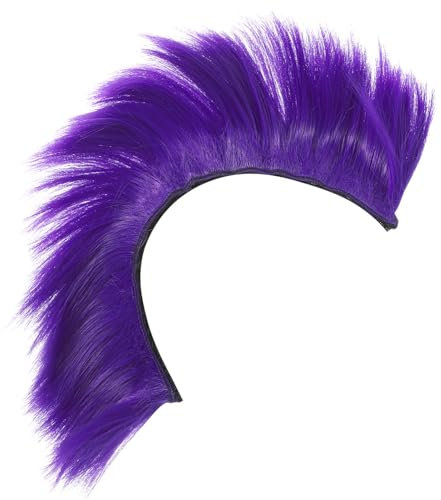 Soimiss Helm Mohawk PerüCke FüR Cosplay Und Partys - Vielseitige Haardekoration Mit Klebstoff Ideal FüR Festivals Und BüHnenauffüHrungen