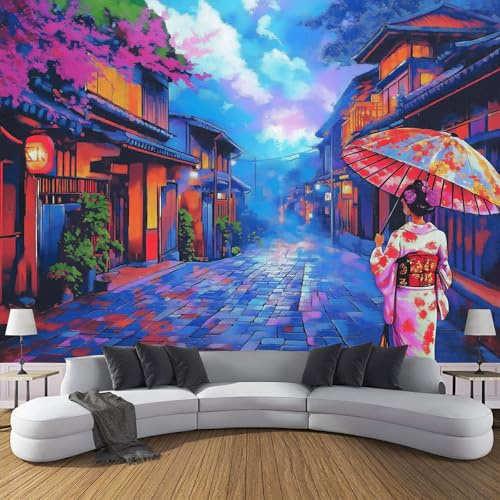 MIATCENRT Photo Wallpaper Living Room Dream Photo Wallpaper, Japan Street Scene Art Wall Mural Silk Cloth 3D Large Wallpapers Decoration, The Wall for Bedroom Mural 400X280Cm (Wxh)