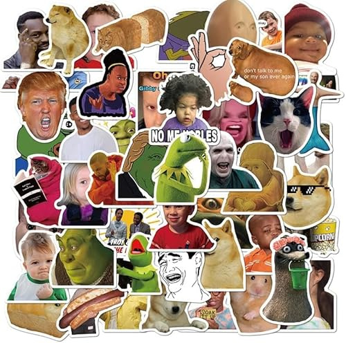 Aufkleber Pack 100 Stück, Funny Meme Sticker für Auto Laptop Skateboard Fahrrad Moped Motorrad Fahrrad Computer,Geeignet für Erwachsene Kinder