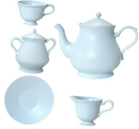 DECHOUS 1 Satz Satz Tee Set puppenhaus Geschirr puppenhaus küchenzubehör puppenhaus deko Teeservice für Puppengeschirr Set Miniküche Mini-Puppenhauszubehör Legierung Sky-Blue