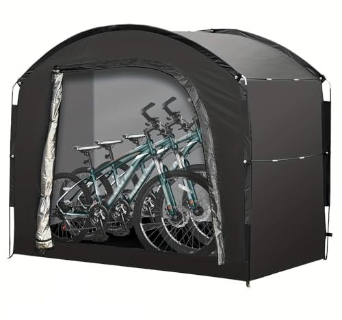Bike Storage Tent for Outdoor,PU 4000 Waterproof Portable Bicycle Cover, Heavy Duty Storage Tent for 2-3/3 5 Bikes, Anti UV, Rain, Wind, for Bikes, Motorcycle,Garden Tools,Toys, 200X165X80