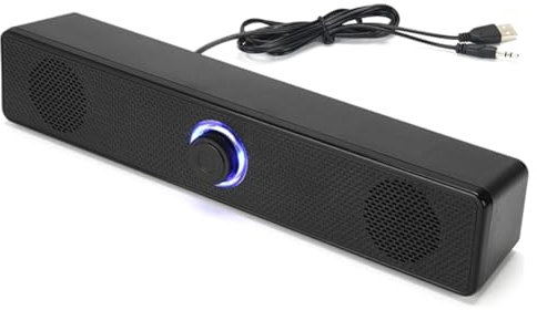 Sxmrmnx Barra de sonido para PC con cable/inalámbrico, altavoz Bluetooth alimentado por USB, barra de sonido para TV, PC, portátil, juegos, de audio de cine en casa A