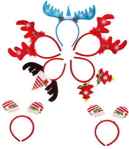 CALLARON 7stücke Weihnachtlicher Haarreif Weihnachtlicher Haarschmuck Party-haarreif Party-kopfschmuck Haar-cosplay-zubehör Weihnachtsfoto-requisiten Dekoration für Weihnachtsfeiern