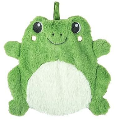 Sass & Belle Fergus Wärmflasche Frosch für Kinder und Erwachsene – niedlicher Tierbezug, weiches Plüsch-grünes Design, Wärmflaschen mit Bezug, ideal für kalte Nächte, Schlafzimmer Komfort