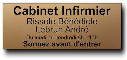 Plaque de Porte Personnalisée - 24x10 cm - Jusqu’à 5 lignes - Bureau, Nom, Profession Libéral, Cabinet Médical, Entreprise Intérieur/Extérieur, Signalétique Adhésive (Or Mat)