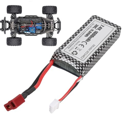 Jiawu 2S Lipo Battery 7.4V 1600mAh RC Car Lithium Battery with T Connector Fit for HBX 3101a 3100a 2996a 2997a
