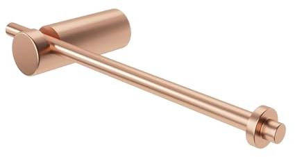 IMEX - Portarrollos Adhesivo Papel Higienico Oro Rosa | Portarrollos Baño sin Taladro en Acero Inoxidable S.304 | Resistente a la Humedad | Doble Sistema de Fijación (Atornillado o Pegado)
