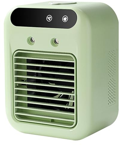 Ventilatore per condizionatore d'aria, condizionatore d'aria personale portatile umidificatore a doppio spruzzo con batteria a lunga durata e funzionamento silenzioso per casa, ufficio, campeggi