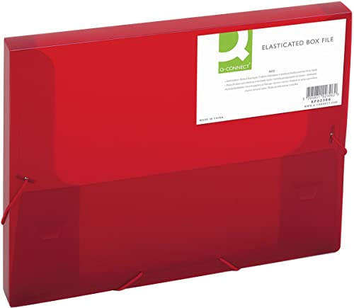 Q-Connect KF02306 Heftmappen und Sammelmappen Heftbox A4 transluzent rot