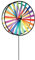 HQ Design Windspiration - Magic Wheel, UV-beständige und wetterfeste Windspiel Deko für Garten, Terrasse und Balkon, inklusive Standstab (Giant Duett Rainbow)
