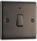 BG Electrical Single Wall Switch with LED Power Indicator, Double Pole, Raised and Slim Profile, Round Edges, Nexus Metal, Black Nickel, 20A, NBN31