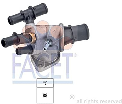 FACET Thermostat Kühlmittel Kühlwasserthermostat mit Dichtung Öffnungstemperatur:88°C für FIAT MULTIPLA (186) BRAVO I (182) BRAVA (182) MAREA Weekend (185) MAREA (185) für ALFA ROMEO 156 Sportwagon