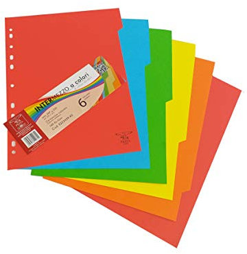 Pigna, Separadores de cartón de colores surtidos, 6 piezas, blíster