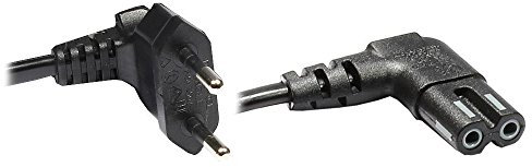 Good Connections® Euro-Netzkabel - 3 m - Netzstecker (90° gewinkelt) an Euro 8 Buchse (90° gewinkelt) - für Smart TV, Playstation, XBOX One S, Drucker, Radio, Rasierer, usw. - schwarz