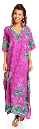 Neuf Femmes Surdimensionné Maxi Kimono Tunique Caftan Robe Caftan Grande - Violet - Taille 46-50-29 pouces