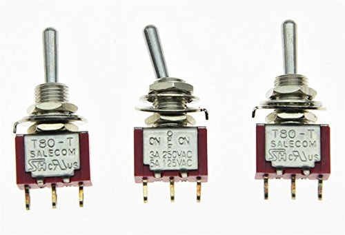 Salecom 3 x SPDT 3 posizione on/off della chitarra mini interruttore a levetta auto/barca interruttori