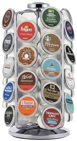 Keurig Carousel Coffee Pod Storage, Stainless Steel, Silver