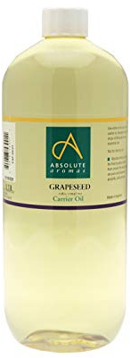 Absolute Aromas Grapeseed Oil 1L - Pure, Natural, Vegan, GMO-Free - Massage Carrier Oil and Moisturiser for Hair, Skin, Face and Nails.