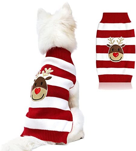 DELIFUR Urlaub Weihnachten Rentier Pullover Hunde Pullover Jahr Weihnachten Pullover Haustier Kleidung für kleine Hunde und Katzen(M)
