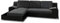 Ecksofa Aldo mit Glasregal, Couchgarnitur mit Bettfunktion und Bettkasten, Sofagarnitur, Couch mit Schlaffunktion, Big Sofa (Schwarz + Graphit (Soft 011 + Inari 94), Ecksofa Links)