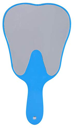 Rotekt Handspiegel Mit Griff Zahn, 4 Farben Modisch Nützlich Niedlich Kunststoffgriff Zahnpflege Handspiegel Werkzeug, Kinder Handspiegel Reise Spiegel Handheld Kosmetikspiegel(Blau)