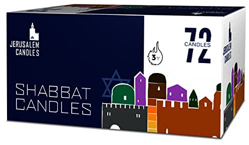 Jerusalem Candles Shabbat Kerzen - Traditionelle Schabbat Kerzen - 3 Stunden - 72 Stück Schabbat Kerzen in Großpackung
