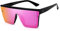 JIM HALO Occhiali da Sole Grandi Unisex. Lenti Specchiate senza Cornice. Per Donna - Uomo [Montatura Nera | Lenti Specchiata Viola]
