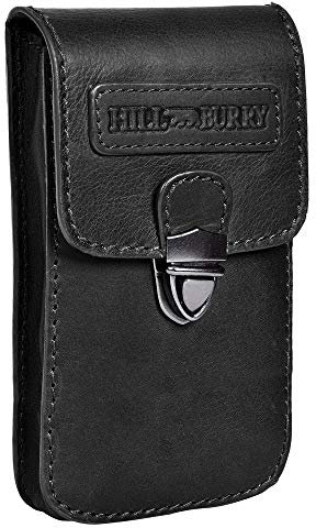 HILL BURRY • Gürteltasche aus Leder mit Steckverschluss HB4054 (Schwarz)