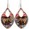 Copper Reflections Polarlichter Adler und Wolf Ohrringe für Frauen Mädchen, Alaska Tierwelt Tier Ohrringe, Alaska Eagle Schmuck-Kupfer handgefertigt (Grizzlybär)