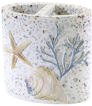 Avanti Linens Portacepillos de Dientes de Resina, Accesorios para encimera (Coastal Terrazo Collection)