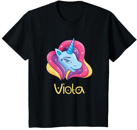 Bambino Viola Regalo nome ragazza unicorno Maglietta