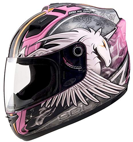 ZLYJ Einhorn Motorradhelm, Full Face Helm mit Anti-Fog Linse, Unisex Elektroauto Schutzhelm, Modular Integralhelm, Klapphelm Motocross, ECE Zertifiziert A,M