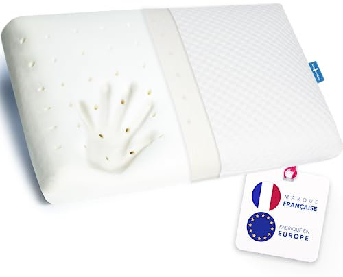 Lazy Bear Home | Oreiller Ergonomique Cervical Mémoire de Forme | Soutien Mi-Ferme | 60x40 cm | Cervicales Douloureuses | Coussin Orthopédique | Marque FR | Fabriqué en Europe