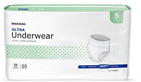 McKesson Ultra Adult Incontinence Underwear, [88 Count], Heavy Absorbency, Small, 22-36 in. Unisex Bladder Leak Protection, Pull-On Style with Tear-Away Sides, Postpartum and Incontinence Support