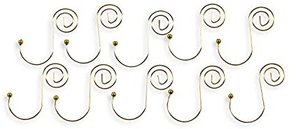 Riffelmacher 14338 - Aufhänger für Baumkugeln, 20 Stück im Beutel, Rund-Haken mit Spirale, Gold, Kugelaufhänger aus Metall, Weihnachtsbaum, Dekoration, Weihnachten