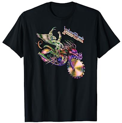 Judas Priest - T-Shirt Officiel - Homme - Noir - S - Manche 3/4 - Col V - Album Painkiller