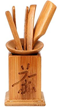 Chinese Tea Tools Set Puer Knife Spoon Clip Strainer Vintage Handmade Sets for Kung Fu Tea 7pcs/Set