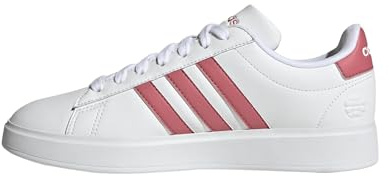 adidas Women's Grand Court 2.0 Tennis Shoe, White/Pink Strata/White, 3.5 UK