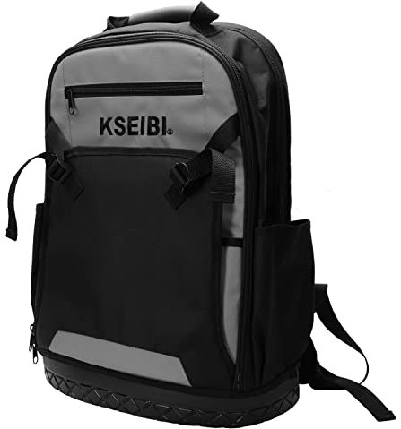 KSEIBI Tool Organizer Backpack, Heavy-Duty Tool Bag Backpack with Padded Shoulder, Back, and Waist Straps