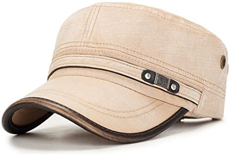 behone Military Cap,Herren Baumwolle Army Kappe Cadet Hat, Military Army Cap, Herren Vintage Militär Mütze Verstellbar Army mütze Baumwolle Baseball Cap Kappe, Khaki