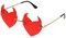 TENDYCOCO Heart Randless Sonnenbrille Rahmenlose Brille: Halloween Sonnenbrille Teufel Sonnenbrille Rote Party Brillen für Party Nachtclub Bar Danzfoto Requisiten