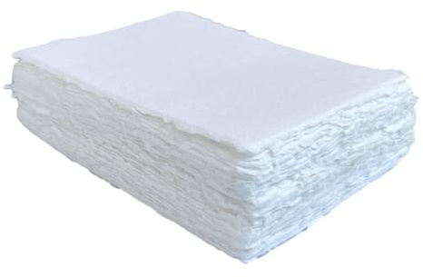 Handgefertigtes Blanko-Papier mit Büttenrand, A5, gemischte Medien, lose Blätter, für Aquarell, Schriftsteller, Einladungen, Bastelarbeiten, weiße Farbe, 50 Stück, dick, 150 g/m², 20,3 x 15,2 cm