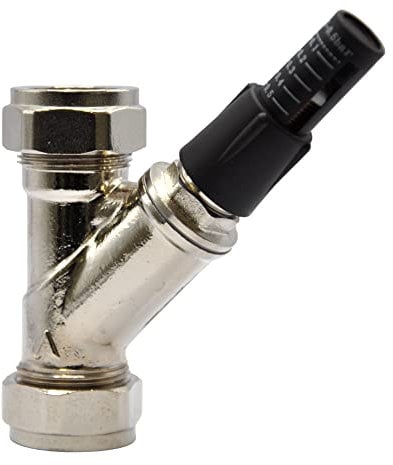 Kudos-Trading - 22mm Automatic Bypass Valve Straight Differential by-Pass Diverter Valve Compression Connections for Central or Underfloor Heating Systems Prevents Pump Overload.