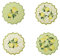 BRANDANI Sottopentola Set 4 Pezzi Assortiti Limoni 10,5cm Porcellana Sughero