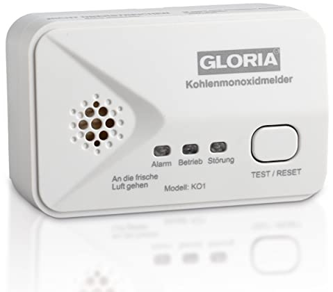 GLORIA Kohlenmonoxidmelder KO1 mit 3 Jahren Garantie und wechsebaren AA Batterien