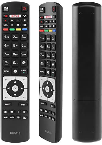 Universal RC5118 Sostituisce RC5117 RC5118 e RC5118F Telecomando, Compatibile con Telefunken/Hitachi/Bush/Polaroid Smart TV, con Pulsante YouTube e Netflix - Nessuna Installazione Necessaria