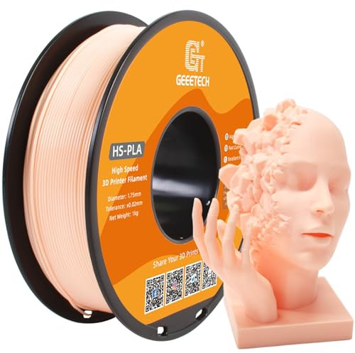 GEEETECH HS PLA Filament 1,75mm, High Speed PLA für 0-600 mm/s Hochgeschwindigkeitsdruck 3D-Drucker, HS PLA Hautfarbe, Skin Color 1 Spule 1kg