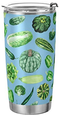 FJAUOQ Tumbler Herb Vegetable Insulated Coffee Cup Beverage Container Office Travel Mug with Straw and Lid 20oz Back to School Gift