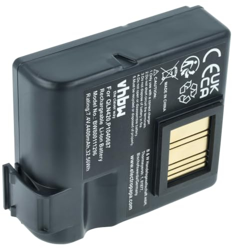 vhbw Akku Ersatz für Zebra BTRY-MPP-68MA1-01 | P1040687 für Drucker Kopierer Scanner Etiketten-Drucker (4400 mAh, 7,4 V, Li-Ion)